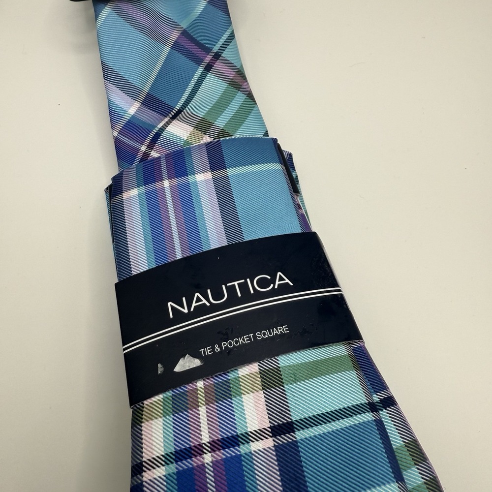Nautica Men's Tie & Pocket‎ Square Colorful NEW